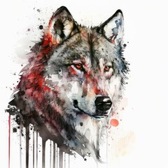  Wolf Portrait Watercolor Painting