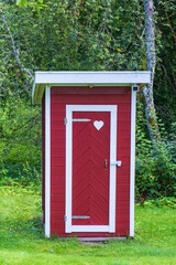 Canvas Print - Outhouse with a heart on the door