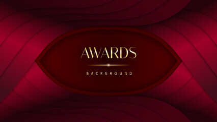 Red maroon golden royal awards background graphics lines stripes breaking news elegant shine modern blended template luxury premium corporate abstract design template banner certificate dynamic shape.