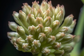 Poster - close-up of flowering bud, revealing intricate details, created with generative ai