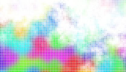 Poster - Abstract spectrum colorful bottom mosaic with white copy space.