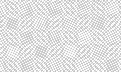 Fototapete - Stylish abstract wavy transparent photoshop background. Checker chess board square grid line gray and white vector background