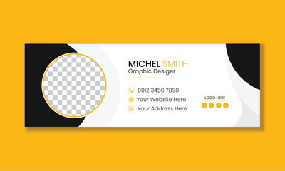 Wall Mural - modern and minimalist email signature or email footer template. modern & professional email signatur