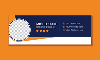 Wall Mural - modern and minimalist email signature or email footer template. modern & professional email signatur