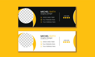 Wall Mural - modern and minimalist email signature or email footer template. modern & professional email signatur