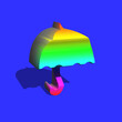 Leinwandbild Motiv colorful 3d illustration LGBT background with rainbow umbrella