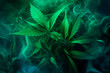 Marijuana leaves, cannabis on a dark background.AI generated.