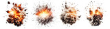 Fototapeta Kosmos - Set of explosions isolated on transparent background - Generative AI