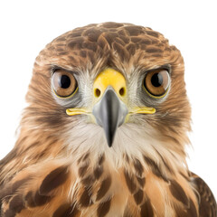 Wall Mural - Front view close up of Hawk animal isolated on transparent background