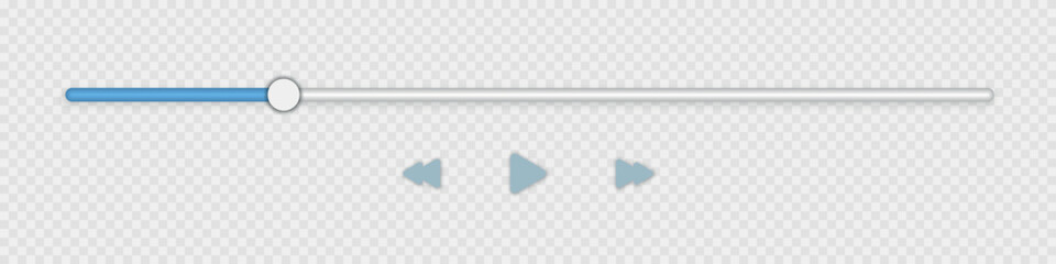 Poster - Music or video play bar icon on transparent background. Audio player for songs or podcast playlist. Play or pause button.Vector illustration