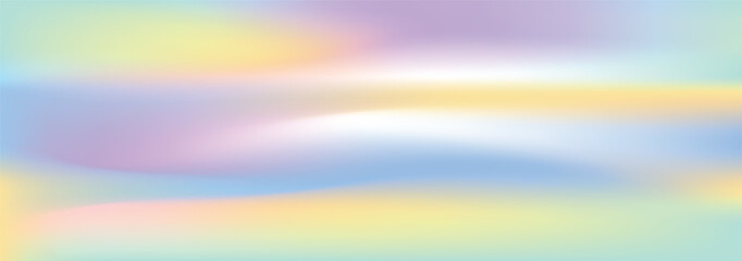 Poster - Multicolored bright background with iridescent tints of color. Holographic effect, color gradient transitions.