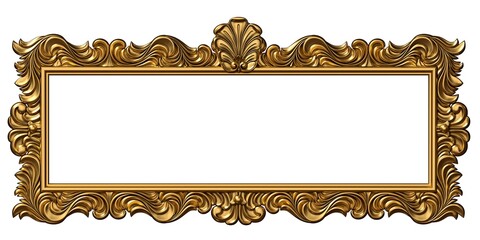 Wall Mural - Classic golden frame baroque style cover postcard