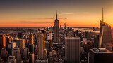Fototapeta  - New York City Skyline from Top of The Rock at Sunset