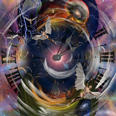 Poster - angels in endless time dimensions