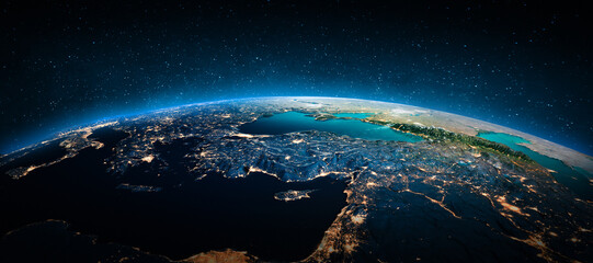 Wall Mural - turkey city lights at night