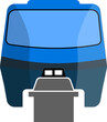 Front view monorail city transport vector icon in flat style illustration
