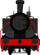 Front view vintage steam train locomotive vector icon, flat style vector illustration