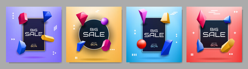 Wall Mural - vector illustration. decorative backgrounds set. design for business card, promotion, social media t