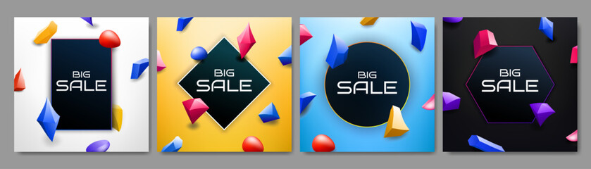Wall Mural - vector illustration. decorative backgrounds set. design for business card, promotion, social media t