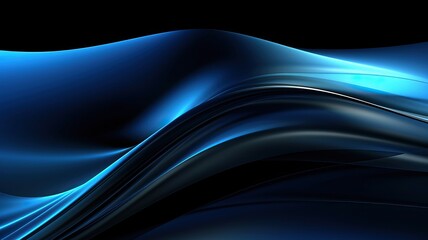 Wall Mural - Blue fluid wave energy background, generative ai
