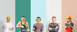 © Pixel-Shot - Collage of carpenters on color background
