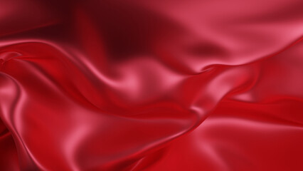Red satin silk, luxury fabric background with copy space