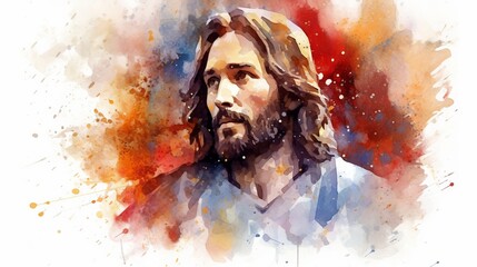 Wall Mural - Jesus Chriest Illustration, Generative Ai