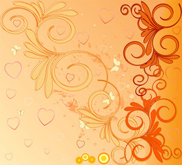 Sticker - Romantic background vector illustration