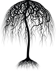 Poster - Editable vector illustration of a tree and its roots