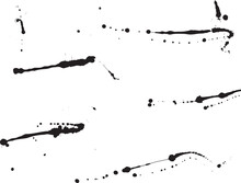 Vector Illustration Of Ink Splats For Use As Design Aides