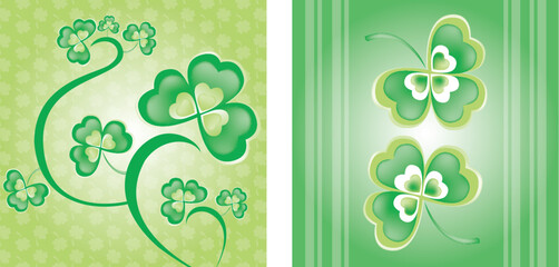 Sticker - Consists of 2 St Patrick's Day vector backgrounds which can be use as card or poster designs. Can be stretched to ANY SIZE.