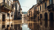 canvas print picture - Überschwemmung in der Emilia Romagna, Italien - Unwetter-Katastrophe
