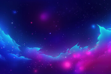 Wall Mural - blue and purple galaxy background created with generative ai technology