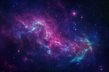 Wall Mural - blue and purple galaxy background created with generative ai technology