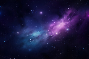 blue and purple galaxy background created with generative ai technology