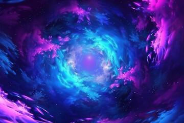 Wall Mural - blue and purple galaxy background created with generative ai technology