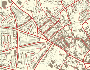 Poster - Editable vector illustration of a detailed generic street map without names