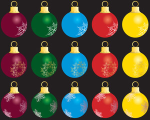 Sticker - Set of Christmas (New Year) balls for design use. Vector illustration.