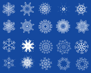 Sticker - Big collection of winter snowflakes for designer use