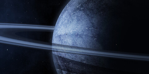 Wall Mural - aliens planet with planetary rings. elements of this image furnished by nasa.