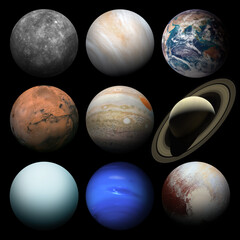 Wall Mural - isolated set of planets in the solar system. elements of this image furnished by nasa.