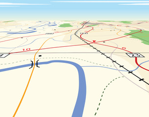 Poster - Editable vector illustration of a generic roadmap without names