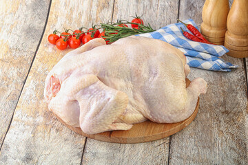 Whole raw chicken for cooking