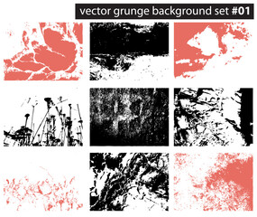 Canvas Print - set from several different grunge backgrounds