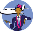 © Designpics - stewardess (asian or hispanic woman) clipart