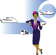© Designpics - stewardess (asian or hispanic woman) clipart