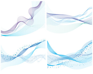 Sticker - Set of four abstract vector water background