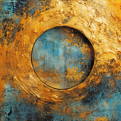 modern golden and blue abstract background, generative ai