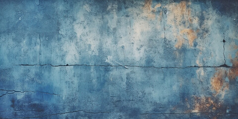  Texture of old blue wall. Art, generative ai