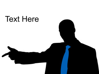 Fototapete - happy businessman pointing in front